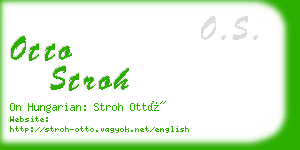 otto stroh business card